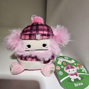Brina Pink Bigfoot Plaid Scarf Squishmallow